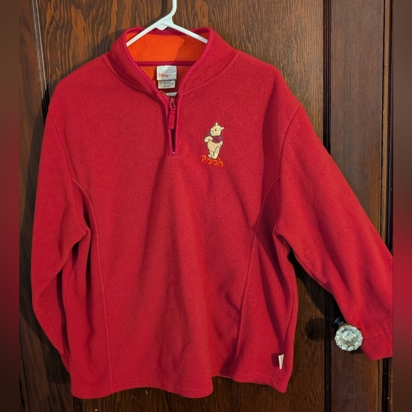 Disney Store Exclusive Brown Winnie The Pooh Vintage Quarter Zip Fleece Size XL - Picture 1 of 5